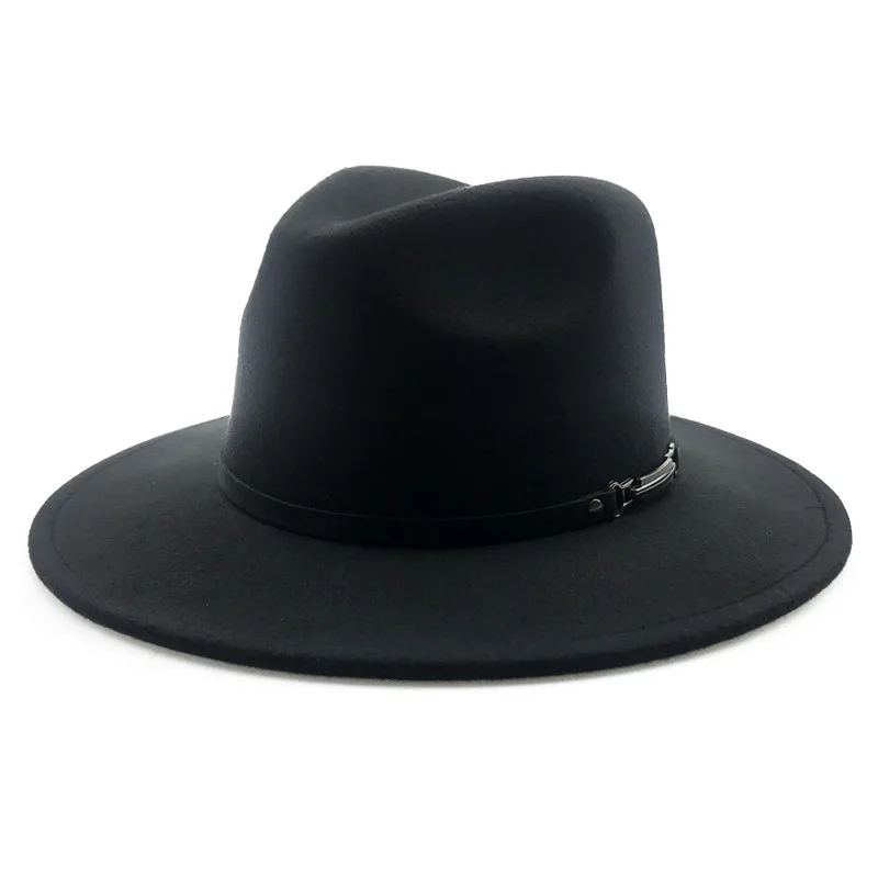 

Fashion Women's Men's Wool Hollow Western Cowboy Hat With Sun God Belt Cowgirl Jazz Toca Sombrero Godfather Cap B80