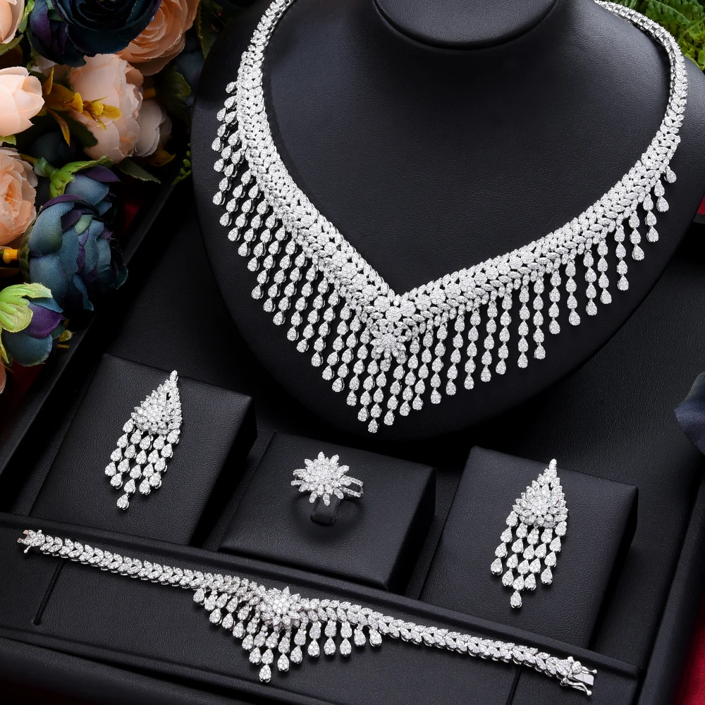 

Новые модные роскошные свадебные украшения в виде капли, 4 шт.