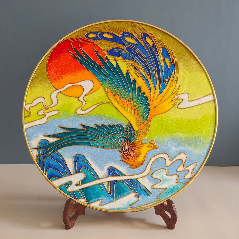 

Flying Birds Phoenix DIY Cloisonne Kits Wall hanging Material Package Painting Handicraft Decoration Gift