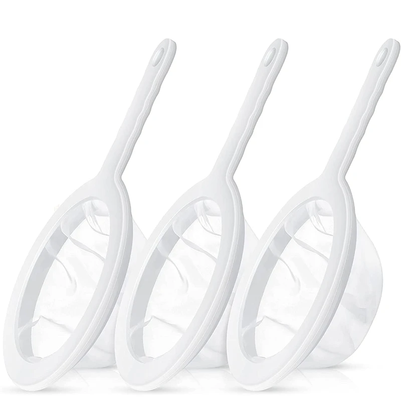 

3-Piece Kitchen Fine Nylon Mesh Strainer Food Yogurt Mesh Sieve Plastic Mesh Strainer with Handle