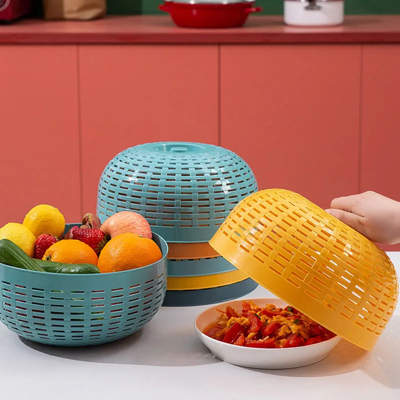 

Household Round Fly-Proof Dish Cover Table Food Cover Drain Basket Kitchen Accessories Food Container Storage Organizer