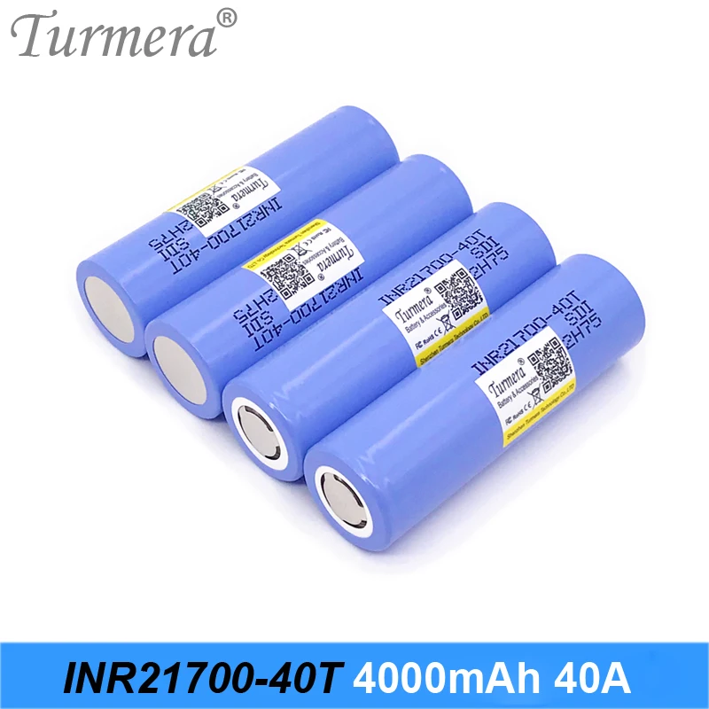 New 21700 Battery 4000mAh 40A INR21700-40T Rechargeable Lithium for Screwdriver Vacuum Cleaner and E-cigarette Turmera | Электроника