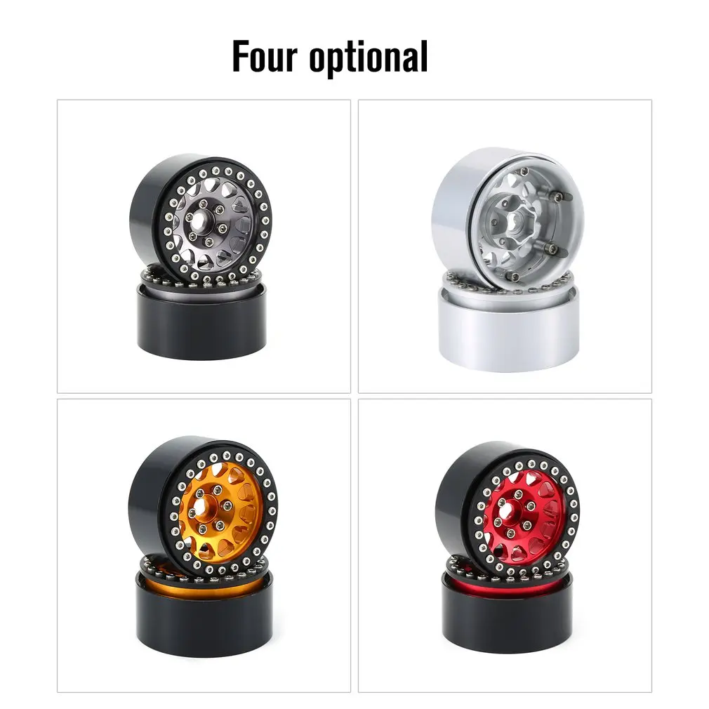 4PCS 1.9 Metal Beadlock Wheel Rim for 1:10 RC Crawler Traxxas Hsp Redcat Rc4wd Tamiya Axial Scx10 D90 Hpi Tire Accessories | Игрушки и