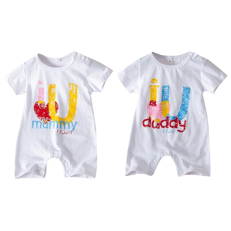 Одежда для новорожденных с короткими рукавами мальчиков и девочек Дизайнерские