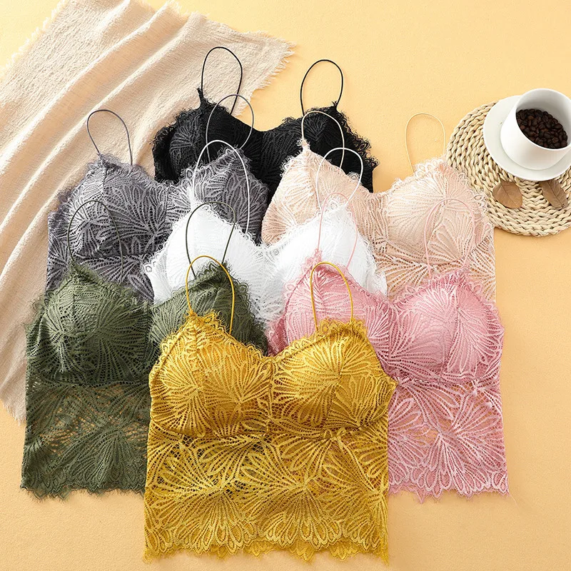 

Lace sling tube top female summer thin section white base with a beautiful back anti-glare wrapped chest small vest