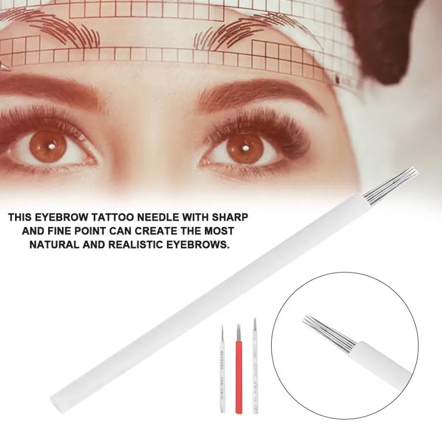 50 шт. одноразовые микроблейдинг лезвия полуперманентные брови ручные иглы