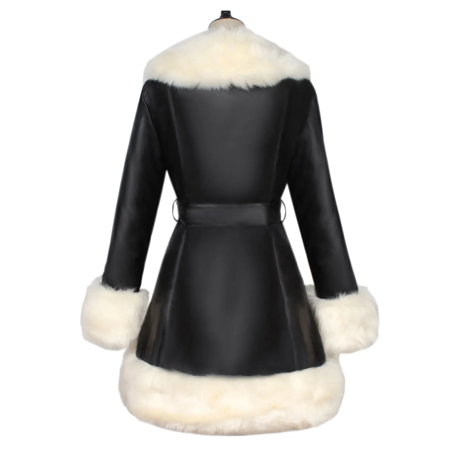 

Faux Fox Fur Coats Women Winter Fashion Mid Long Warm Thick Jacket Luxury Female Black Outwear Women's Winter Fake Fur Coat