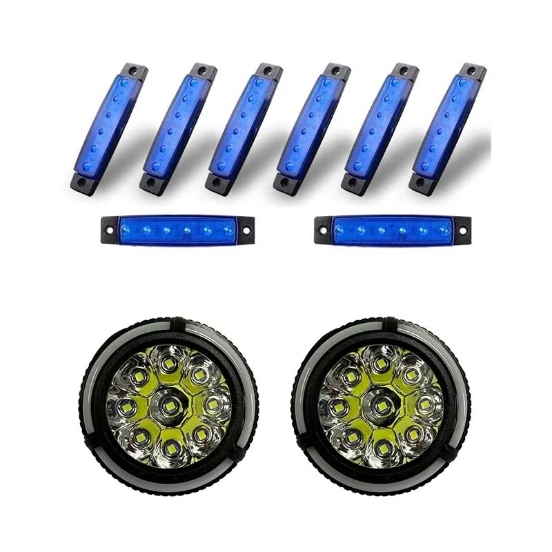 

For 8 UDS LED light bar (blue) and 2x 9 LED 12V fog headlamp drive headlamp