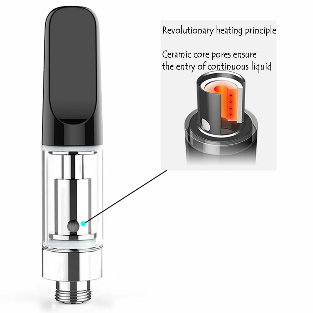5Pcs Atomizer Tank 0.5ML/1.0ML Vape Ceramic Tip Oil Cartridges Coil vaporizer pen Bamboowoo cartridges for CBD 510 Thread 1.2ohm |