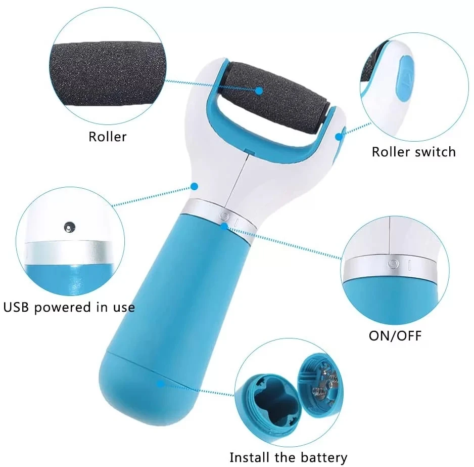 Electric Foot File USB Pedicure Machine Pink Blue Hard Dry Dead Cuticle Skin Remover Care Tool | Красота и здоровье