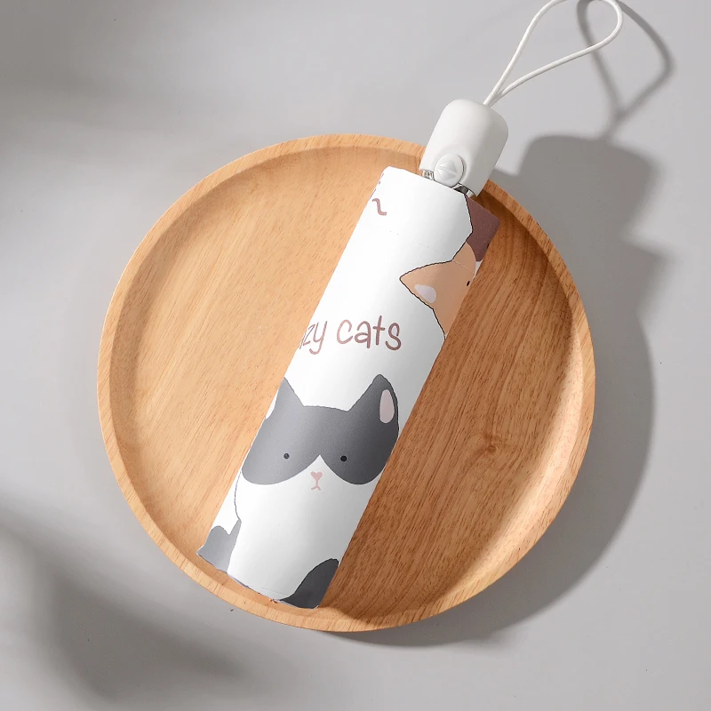 Ветрозащитный Портативный мини зонт 3/5 складной мультяшный зонтик от дождя для