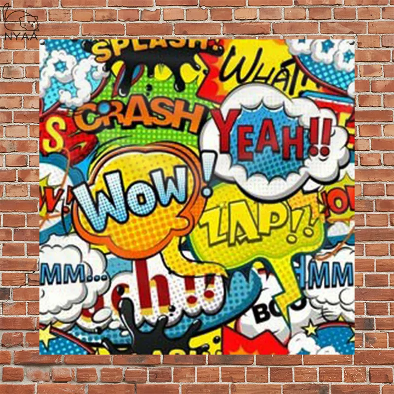 Красочные Личность граффити уход за кожей лица настенный гобелен ткань для дома