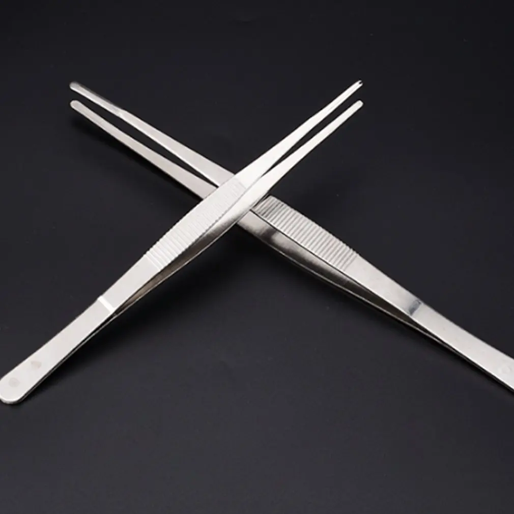 

Lengthened Stainless Steel Tweezers Medical Dressing Tweezers Thickened Round Head With Teeth Aquatic Plants