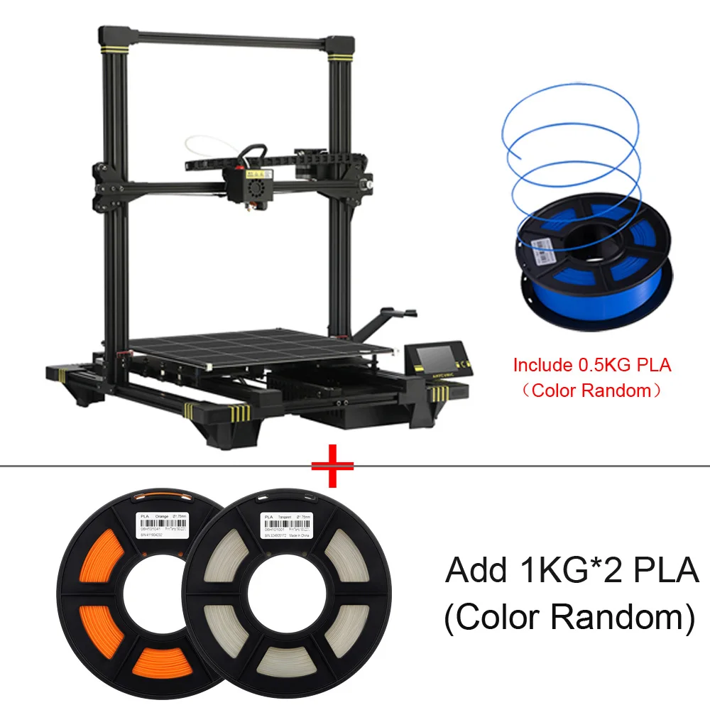 Chiron Add 2kg ANYCUBIC Chiron 3d принтер с зажимами огромный объем сборки автоматическое выравнивание PLA нити FDM 3d принтер impressora 3d - Цвет: Chiron Add 2kg
