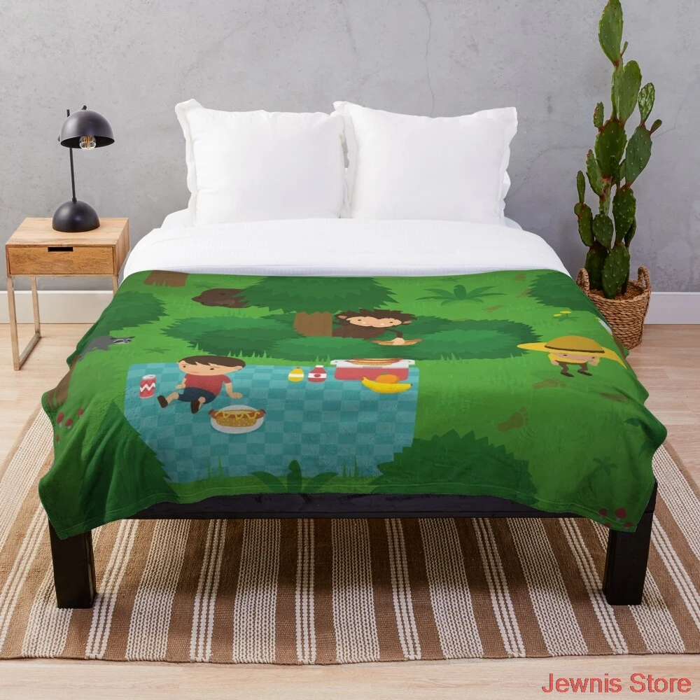 

Sneaky Sasquatch Picnic Throw Blanket Blanket Throws on Bed/Crib/Couch 150x200CM adult Baby Girls Boys Kids Gift Christmas