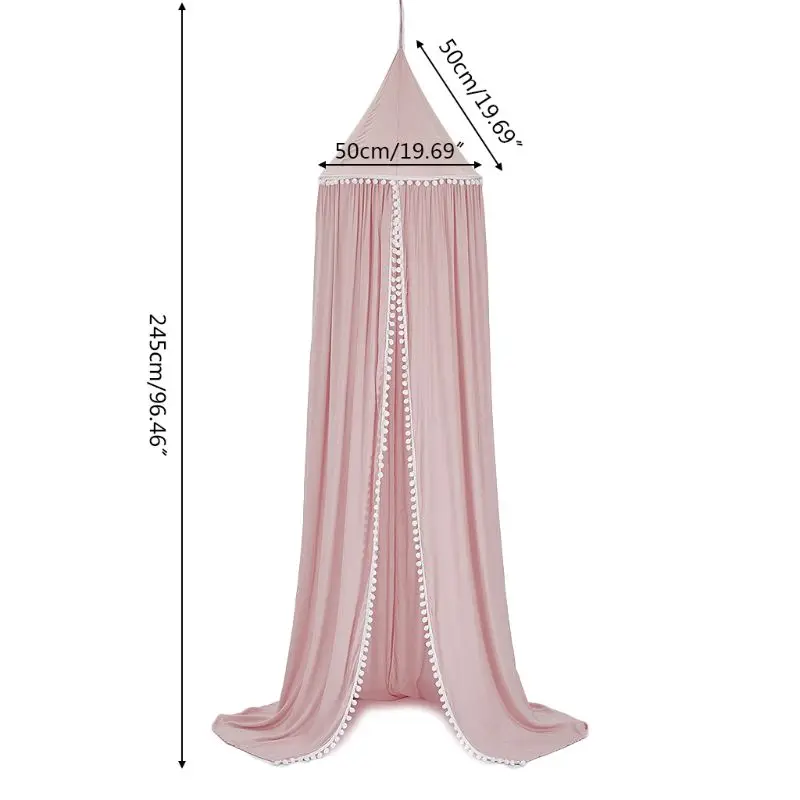 

Baby Bed Curtain Canopy Crib Netting Tent Hung Hairball Dome Mosquito Mesh Tent G99C