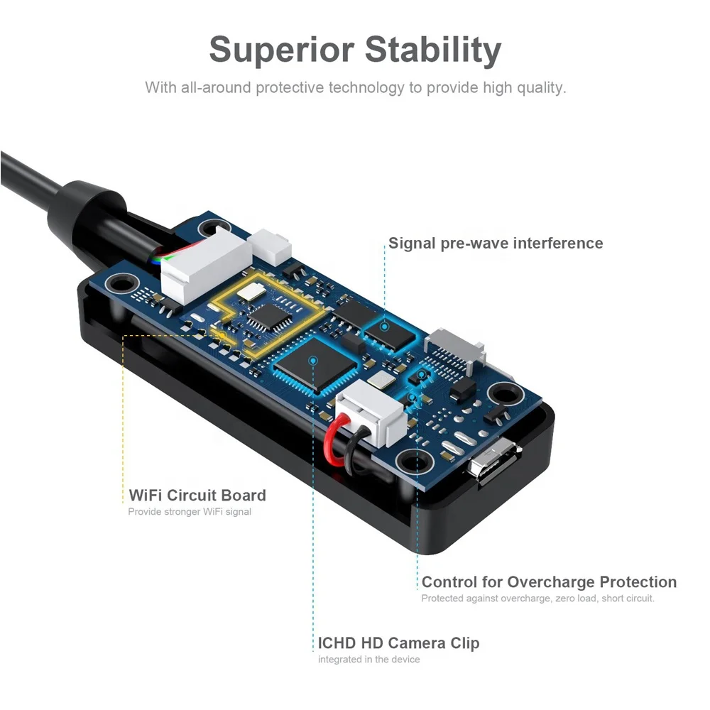 Эндоскоп с камерой 8 мм Wi-Fi 1200P HD IP68 водонепроницаемый беспроводной бороскоп для