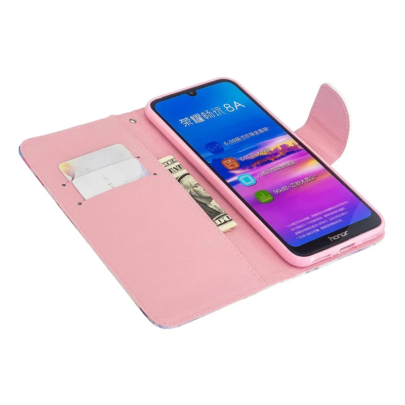 Чехол-книжка из искусственной кожи для Huawei Y5 Y6 Prime 2018 чехол с цветочным узором