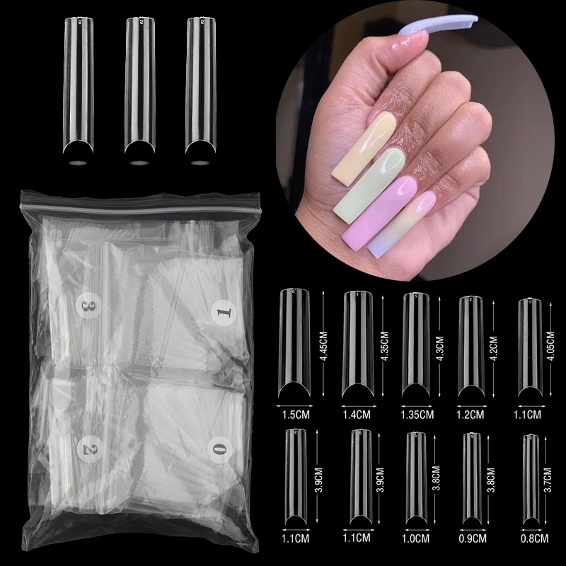 

500pcs Ins Latest Hot Nail C Type Water Pipe Nail Extension French Nail Armor Nail Supplies for Professionals False Nails