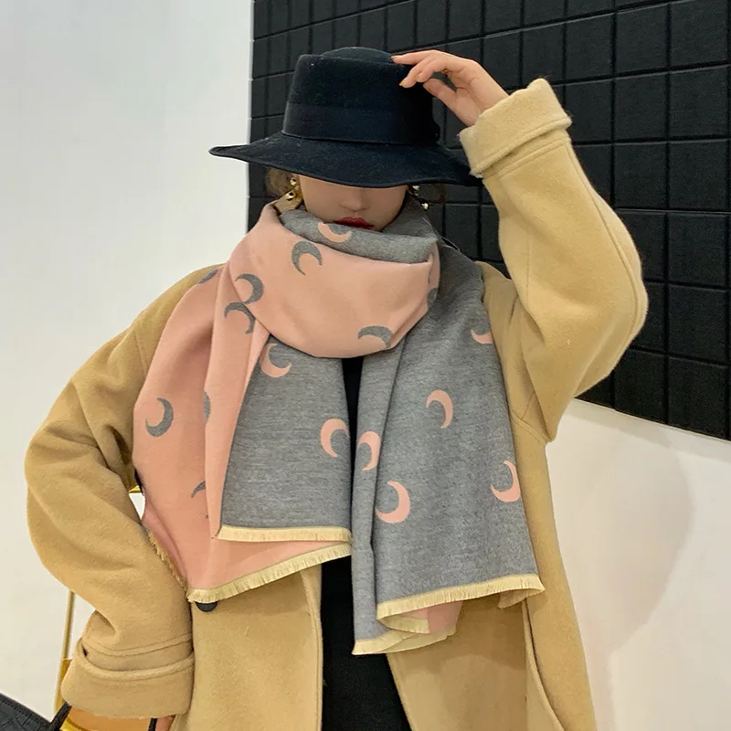 Зимний мягкий теплый кашемировый шарф для женщин шерстяные шарфы цвета хаки