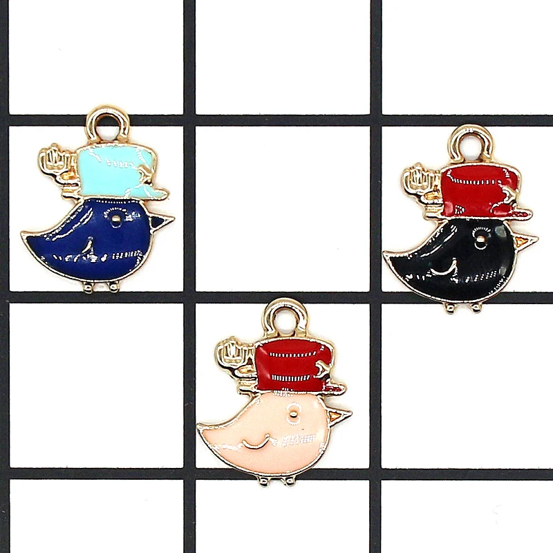 10 шт. Золотая эмаль маленькая птичка Шарм аксессуары для изготовления украшений
