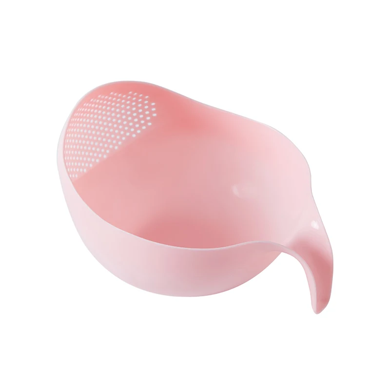 S pink Кухонная миска для риса, пластиковая фруктовая Толстая сливная корзина с ручкой, корзина для мытья, товары для дома, кухни, высокое качество WF713208 - Цвет: S pink
