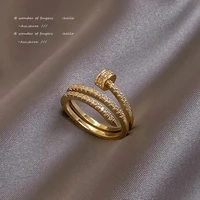 2021 new classic metal spiral gold opening rings for woman korean fashion jewelry wedding girls luxurious finger set accessories