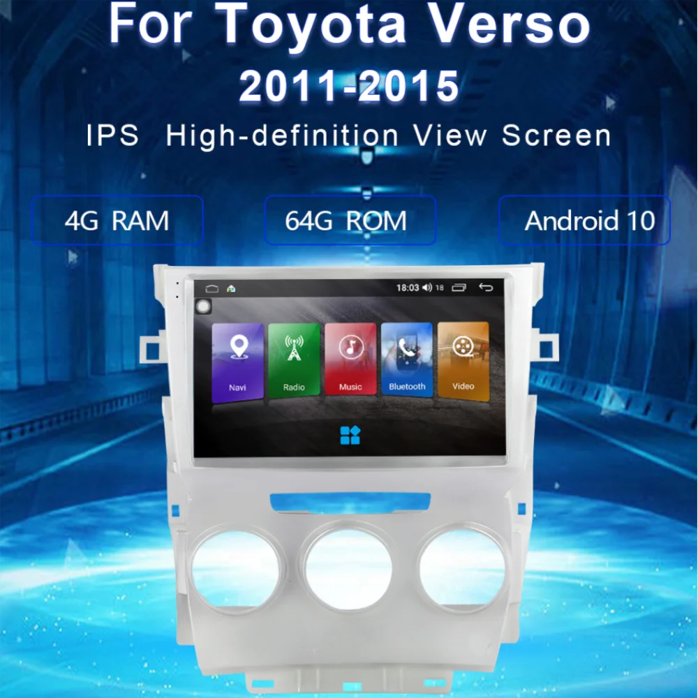 

Oonaite 9 inch Android 10 GPS Navigation car Radio Multimedia Player HD Audio Video DVD for Toyota verso 2011-2015
