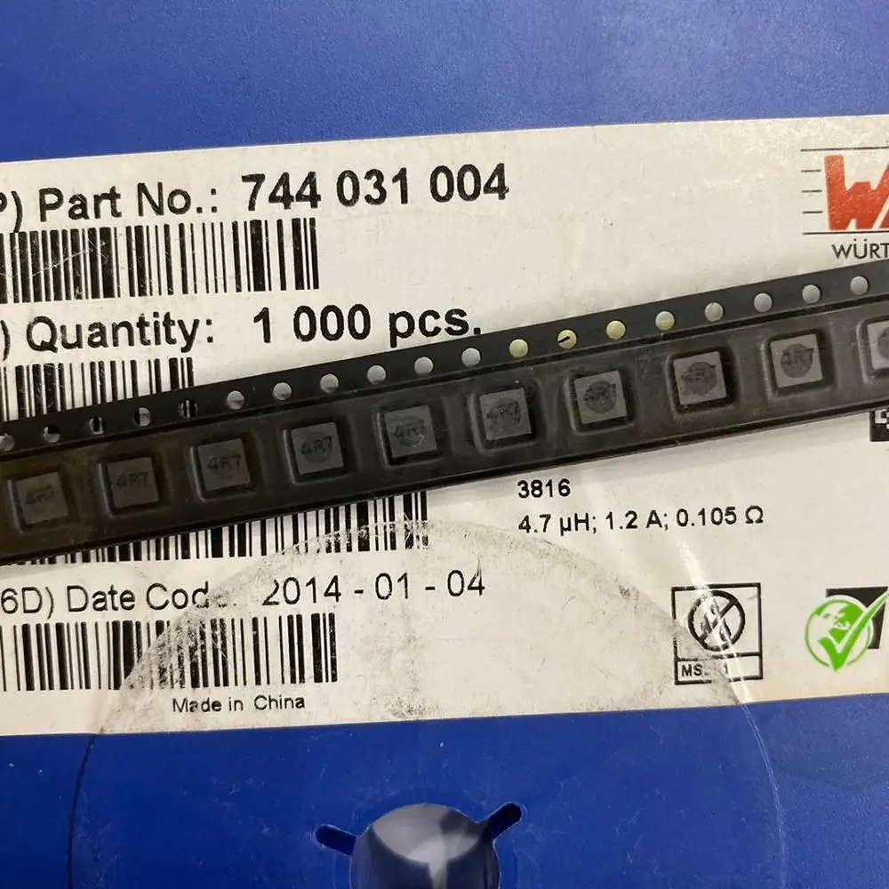 

50 шт., 744031004 SMD Магнитная фотовспышка 3,8x3,8x1,65 мкГн А