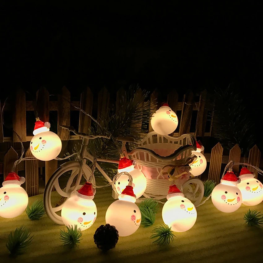 

1.5M 10leds 3M 20leds Snowman Xmas LED Fairy String Light Battery Operated Home Garden Party Christmas indoor Decoration Lights