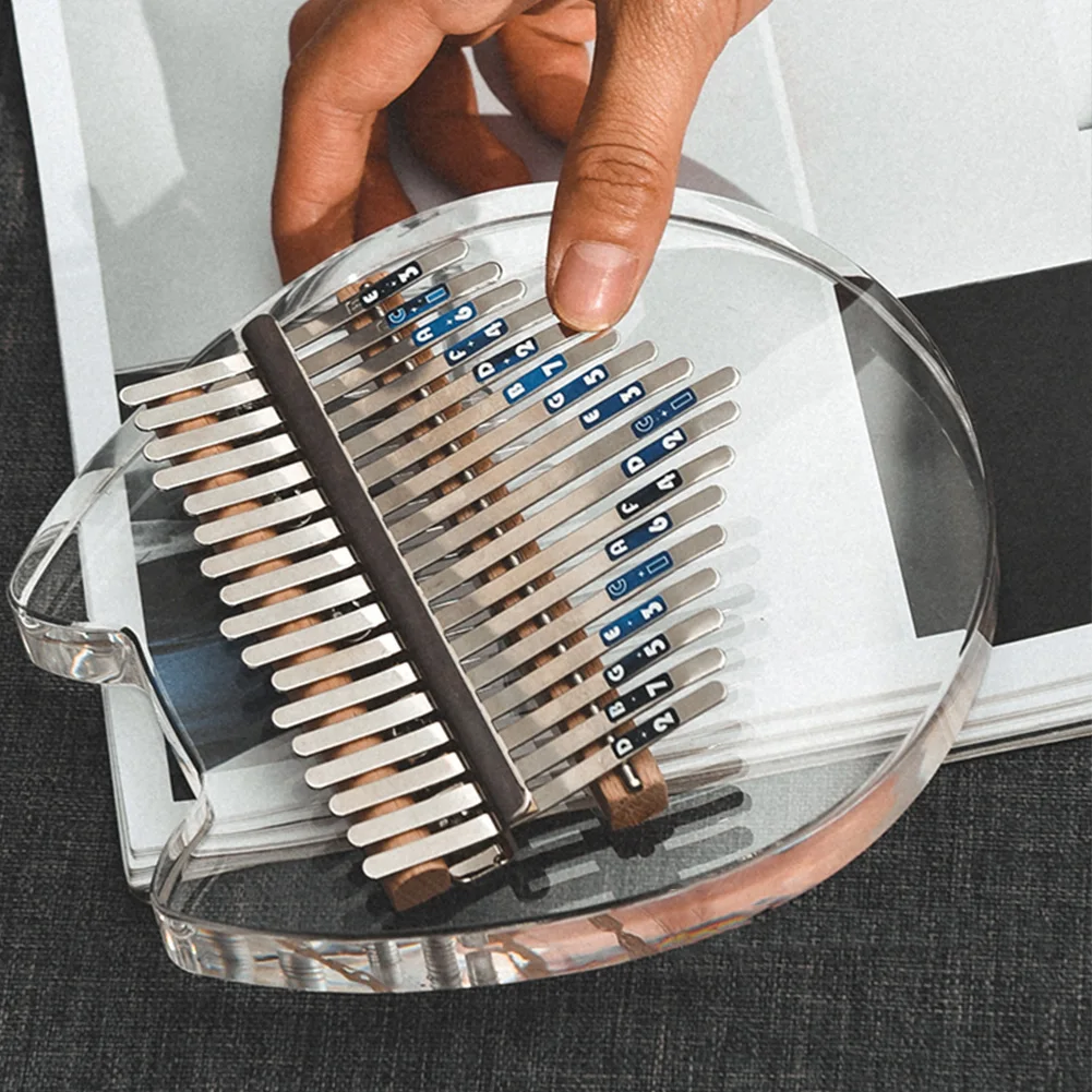 

Kalimba Thumb Acrylic 17 Key Transparent Thumb Piano Mbira Sanza With Tuner Hammer Gig Kalimba Case Manual Christmas Gift