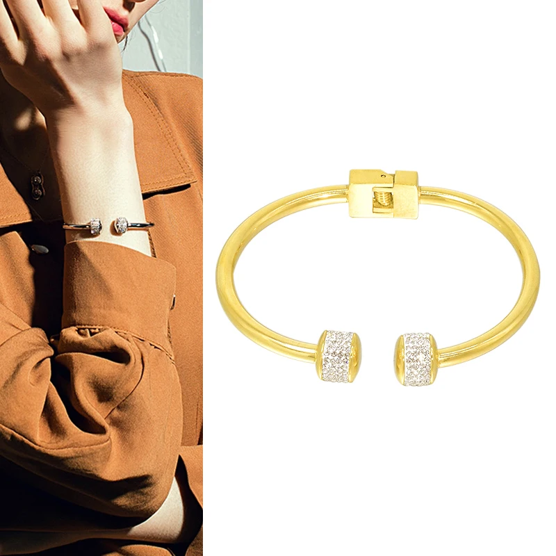 

Bracelet For Women Girls Silver Rose Gold Titanium Steel Bangle Costume Accessories Cuff Charm Jewelry Christmas Gift Female Ban