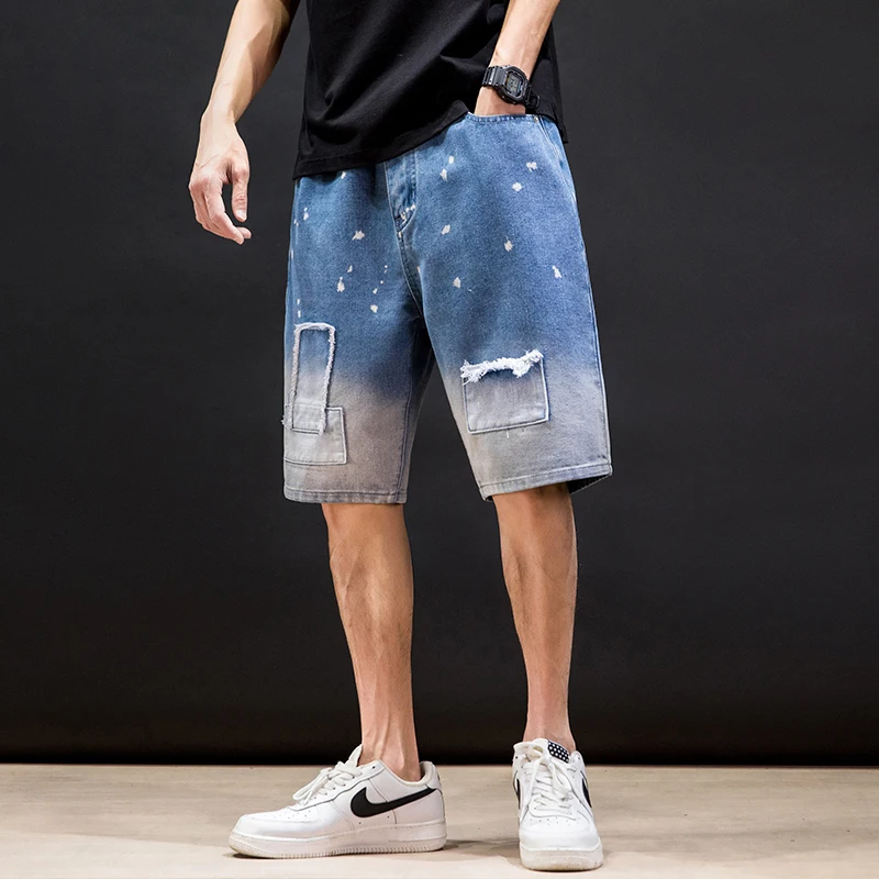 

Fashion Summer New Men's Stretch waist Short Jeans Fashion Casual Slim Fit High Quality Elastic Denim Shorts Male Clothes