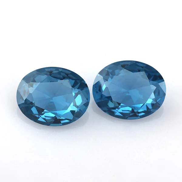 Синтетический корунд 9*11 мм синий отличный для изготовления ювелирных
