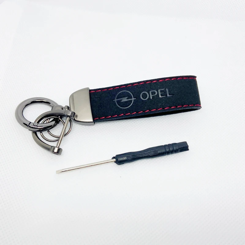 

2021 for opel insignia astra j h k corsa opel car accessories new Suede leather car styling keychain 4s shop gift car logo key