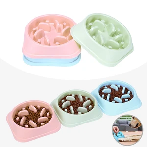 Pet Dog Feeding Food Bowls Puppy Slow Down Eating Feeder Dish Bowl Prevent Obesity Nti-Gulping Food 