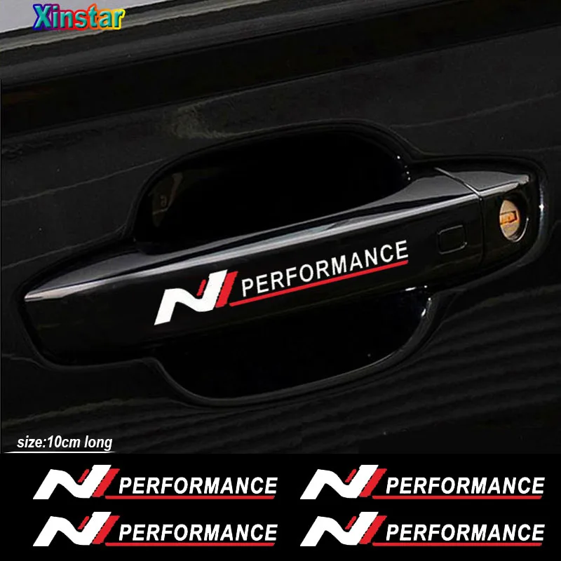 

4pcs N Performance Car Door Handle Sticker For Hyundai tucson kona sonata Genesis Solaris veloster i10 i30 i20 i40 iX35 elantra