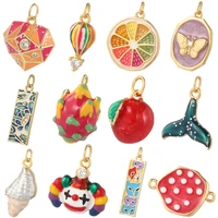 Heart Fruit Charms for Jewelry Making Supplies Diy Earrings Necklace Bracelet Jewelry Make Accessories Gold Copper Phone