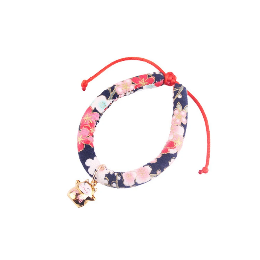 

Japanese Style Pet Collar Cute Cotton Cat Dog Collars with Bells Fashion Adjustable Range Pets Necklace Pets Kitten Accessories