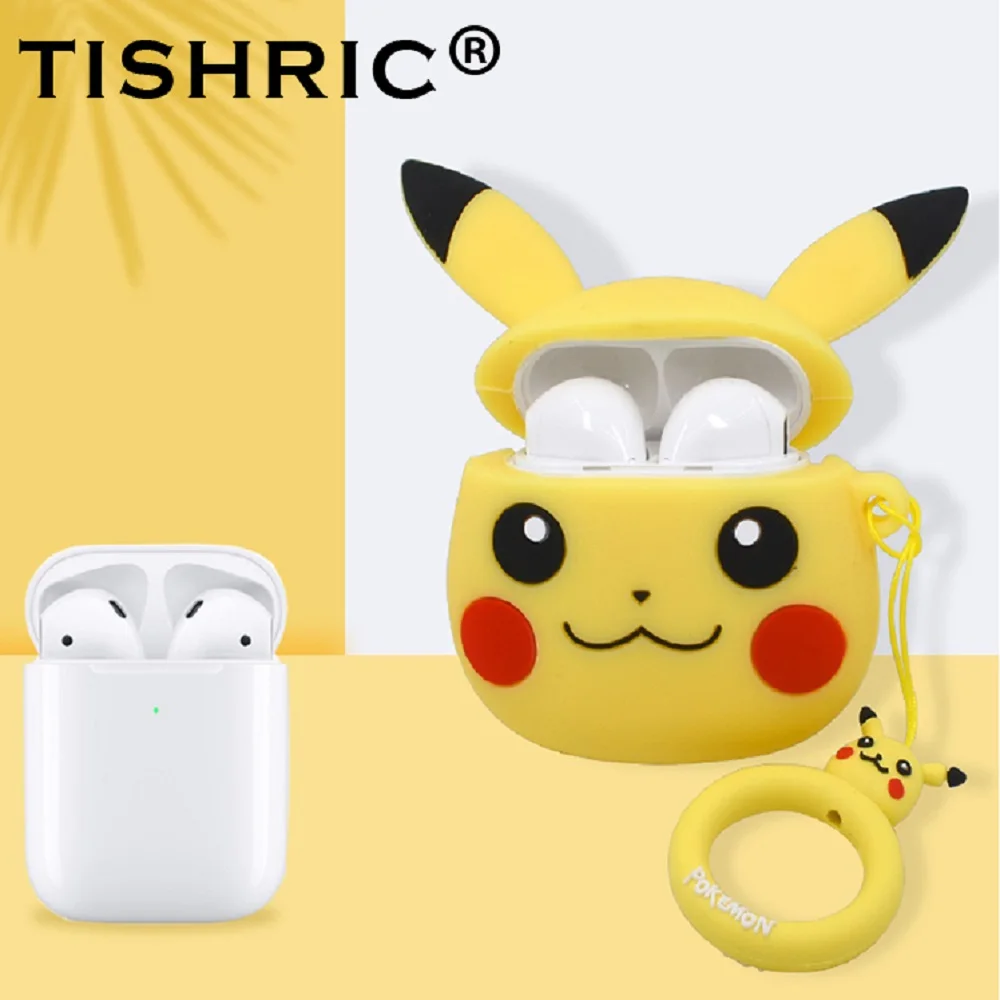 TISHRIC для Apple Airpods 2 Чехол чехол Брелок силиконовый мультфильм милый стежок