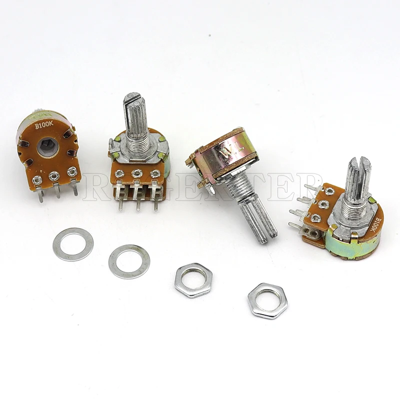 Потенциометр WH148 5 шт. 6 лампочек длина 15 мм B1K B2K B5K B10K B20K B50K B100K B250K B500K B1M