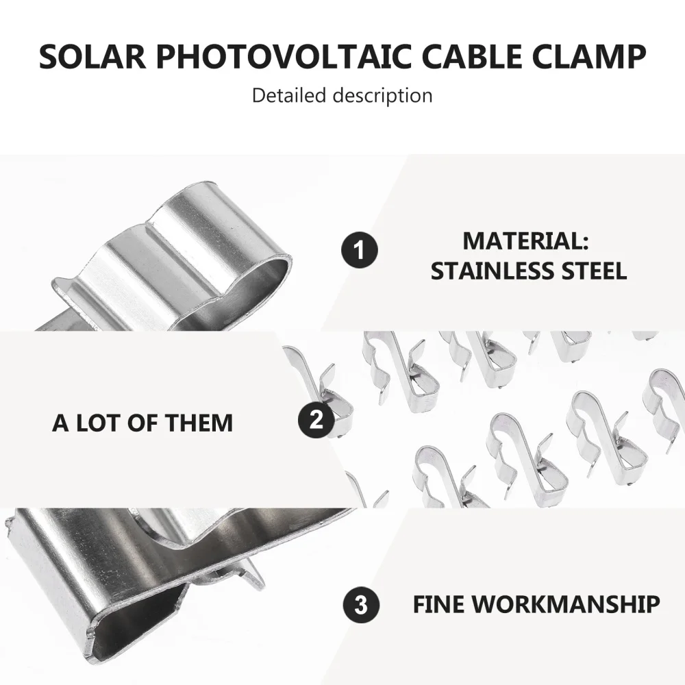 

50 Pcs Stainless Wire Rope Clips Solar Power Cable Clips Trailer Frame Wire Clip