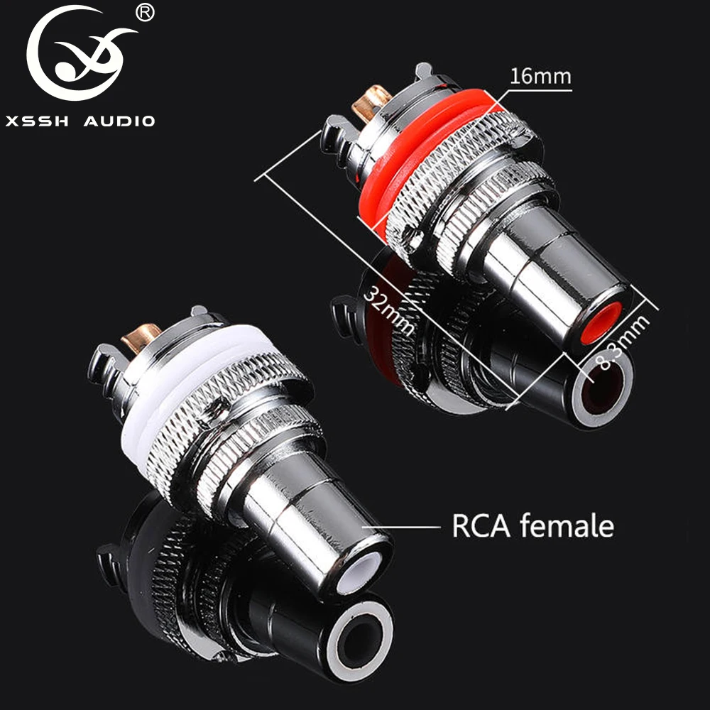 8 шт. YIVO Hi-end HIFI XSSH латунь медь родий посеребренный гнездовой RCA разъем мм