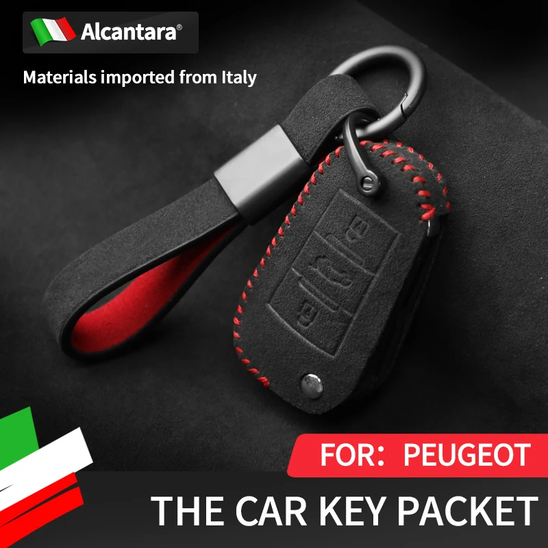 

Alcantara suede leather case Personality pendant for Peugeot 3008 208 308 508 408 2008 307 4008 key case