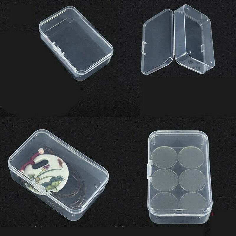 Маленькие прозрачные пластиковые контейнеры для хранения коробки квадратные