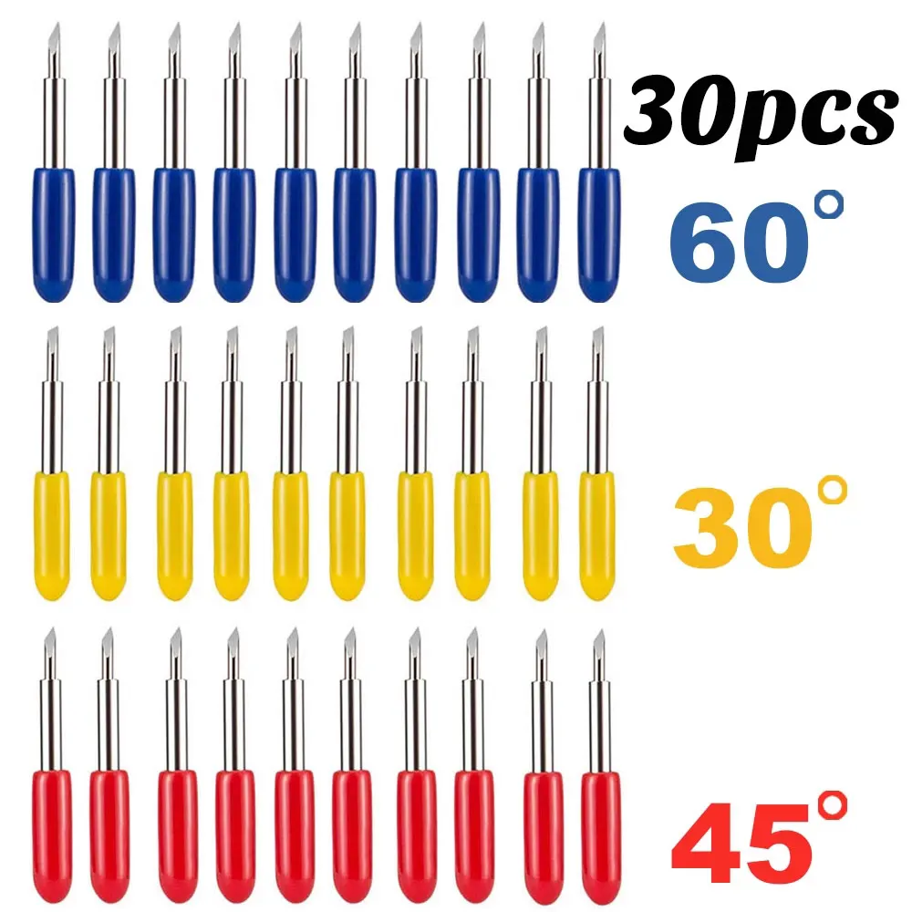 

30 шт. 30 45 60 градусов режущий плоттер Roland Cricut виниловый резак лезвия ножа офсетный режущий станок фреза