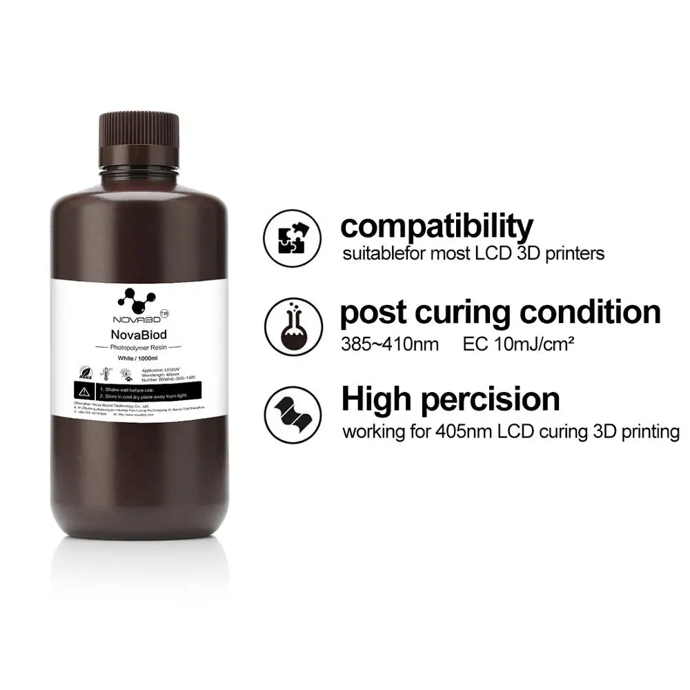 High Quality UV Resin 3D Printer Printing Material SLA LCD DLP UV Sensitive NOVA3D 405nm Liquid photopolymer Dropshipping