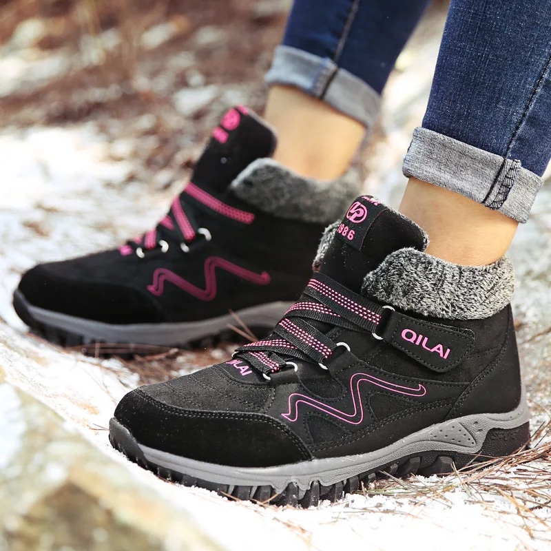 Зимние женские ботинки теплые на меху уличные Водонепроницаемые зимние