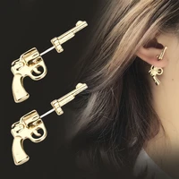 punk cool gun pistol ear stud earrings hypoallergenic gothic hip pop indian jewelry for women 2021 new party earring jewl gifts