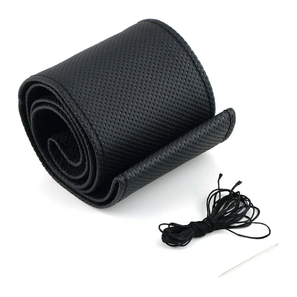 

New 4 Color DIY Texture Soft Auto Car Steering Wheel Cover with Needles and Thread Artificial Leather Car Covers Hot Car-styling